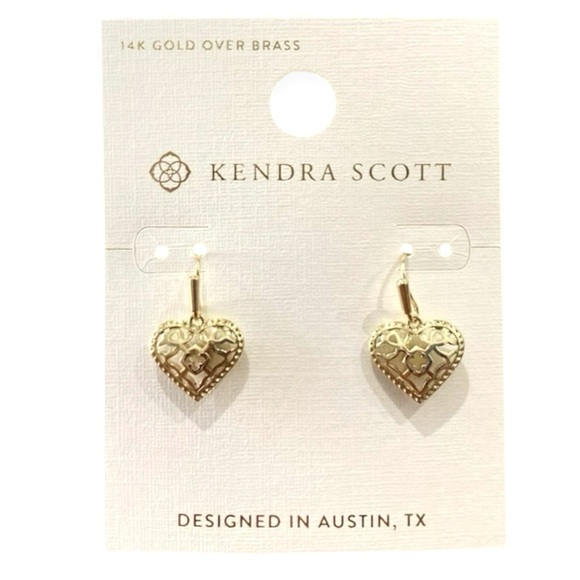KENDRA SCOTT Anna Filigree Heart Earrings Drop Earrings Fish Hook